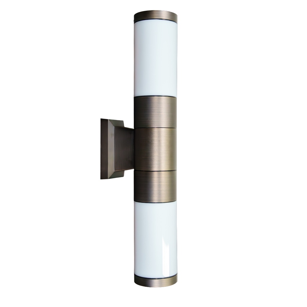 Up and down sconce with tall frosted Glow Tube tops