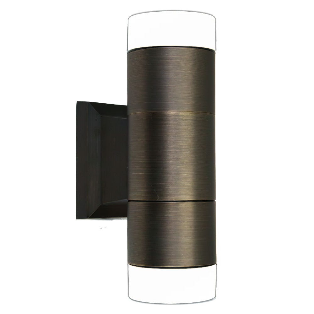 Up and down sconce with short frosted Lanai Tube tops