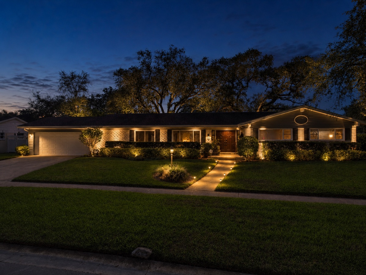 Same Tampa home, transformed with LogiBuilt landscape lighting